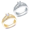 New! 14k Gold 1ct TDW Princess-cut Diamond Bridal Ring