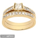 14k Gold 1ct TDW Princess-cut Diamond Bridal Ring Set (I-J, I2)