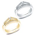 New! 10k Gold 1/4ct TDW Round Diamond Bridal Ring Set (