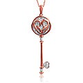 New! Jessica Simpson 10k Gold 1/8ct TDW Diamond Key Necklace (I-J, I2-I3)