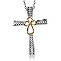 New! Jessica Simpson 10k Gold Diamond Cross Necklace