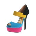 Refresh By Beston Women's CAPRI Multi-Colored Platform Heels