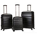 Rockland Melbourne Super Light Weight Black 3-piece Expandable Hardside Spinner Luggage Set