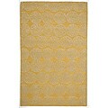 Hand-tufted Yellow/ Ivory Wool Rug (5' x 8')