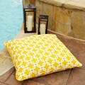 Penelope Yellow 28-inch Square Outdoor Floor Pillow