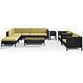 La Jolla Outdoor Rattan Espresso with Peridot Cushions 9-piece Set