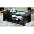 Black Veneer Cocktail Table with Glass Insert
