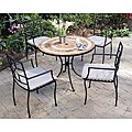 Valencia Terra Cotta Tile Top Table and Cambria Arm Chairs 5-piece Dining Set