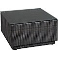 Riviera Deep Brown Resin Wicker Glass-top Outdoor Cocktail Table