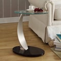 ETHAN HOME Ryde Oval Tempered Glass Steel Modern End Table