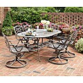 Home Styles Malibu Cast Aluminum Taupe 7-piece Outdoor Dining Set