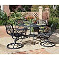 Home Styles Malibu Cast Aluminum Black 5-piece Outdoor Dining Set