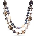 650ct TGW Grey Agate and Crystal Bead 26-inch Necklace
