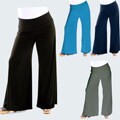 Tabeez Women's Plus Size Fold-over Palazzo Pants