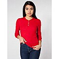 American Apparel Red Long-sleeve Thermal Henley