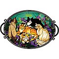 Joan Baker Hand Painted Tiffany Cats Tray