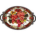 Joan Baker Hand Painted Red Grapes Tray