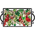 Joan Baker Hand Painted Cardinals & Green Grapes Tray