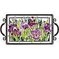 Joan Baker Hand Painted Purple Irises Tray