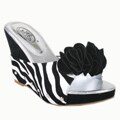Italina by Beston Women's 'DW1166' Zebra Platform Wedges