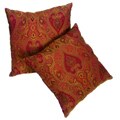 Rust/Red Jacquard Paisley 18-inch Pillows (Set of 2)