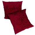 Deep Red Chenille Damask 18-inch Pillows (Set of 2)