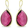 22k Gold Overlay 28ct TGW Rhodolite Dangle Earrings