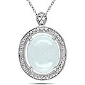 Gold-plated Silver 5ct Aquamarine and Diamond Accent Pendant