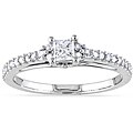 New! 14k White Gold 1/2ct TDW Princess Diamond Ring (H-I, I2-I3)