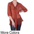 Journee Collection Women's Contemporary Plus Bowtie Chiffon Top