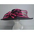 Swan Hat Women's Black/Fuchsia Synamay Summer Hat