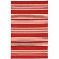 Hand Spun Flat Woven Red Wool Rug (10' x 14')