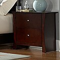 Adlington Warm Cherry Asian Wood Nightstand