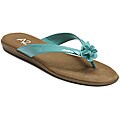 A2 by Aerosoles Women's 'Torchlight' Turquoise Patent Thong Sandals