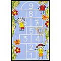 Kid's Rugs Non-Skid Hopscotch Blue 4'6 x 6'1