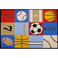 Kids Rugs Non-Skid Baseball Football Multi 4'6 "x 6 '1