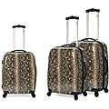 Benzi Snake Print 3-piece Multidirectional Lightweight Spinner Luggage Set