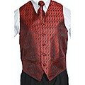 Ferrecci Men's Red/Black Vest Tie Accessory 4-piece Set