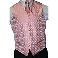 Ferrecci Men's Pink Vest Tie 4-piece Accessory Set