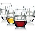 Susquehanna Glass Tartan Collection Stemless Wine Glasses (Set of 4)