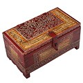 Deep Red Embossed Keepsake Box With Clasp (India)