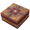 Deep Red Embossed Calligraphy Design Keepsake Box (India)