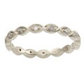 New! 10k White Gold 1/5ct TDW Diamond Eternity Stackable Band Ring (H-I, I2)