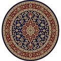 Medallion Traditional Navy Area Rug (5' 3 Round)