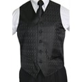 Ferrecci Men's Black Vest Tie 4-piece Accessory Set