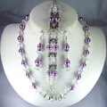 Swarovski Crystal and Lilac Pearls Jewelry Set