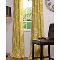 EFF Yellow Cotton 96-inch Isles Printed Curtain Panel