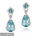 Glitzy Rocks Sterling Silver Gemstone and Diamond Earrings