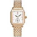 Michele Women's 'Deco' 18k Gold-plated Diamond Watch