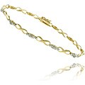 18k Gold over Silver Diamond Accent Infinity Link Bracelet